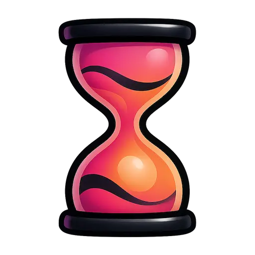 Colorful hourglass design on a white background